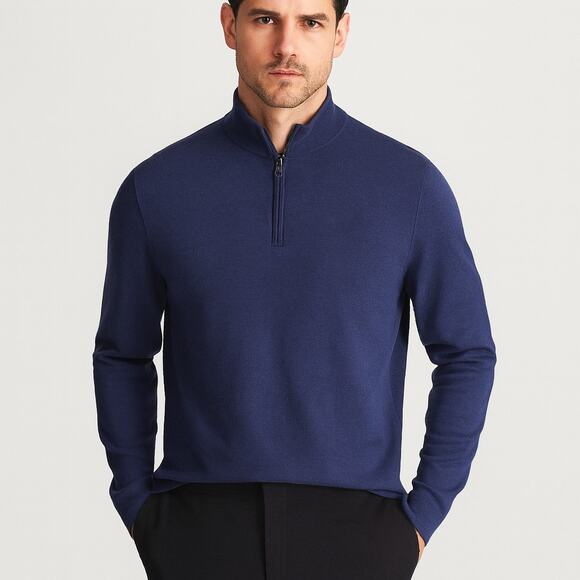 Zachary Prell Blue 1/4-Zip Luxury Pullover – Size L - Picture 3 of 6